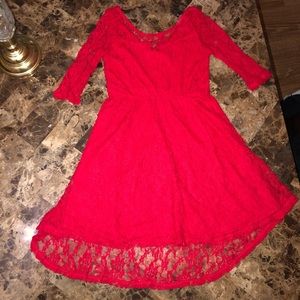 red lacy dress for young girls